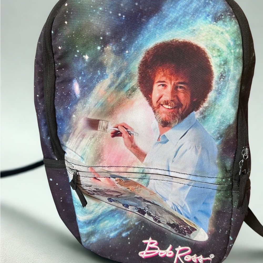 Bob Ross Backpack | Spencer’s Exclusive | Black Galaxy Art | Collectible | Used